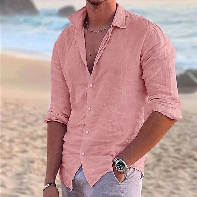 Wyatt | Cotton Linen Button-Down Shirt for Men