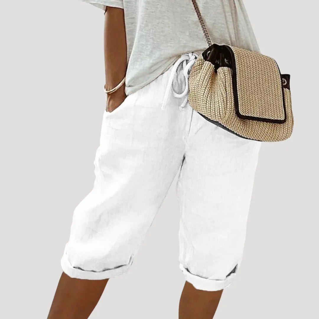 Aurelia | Relaxed Linen Bermuda Shorts for Women with Elastic Waist