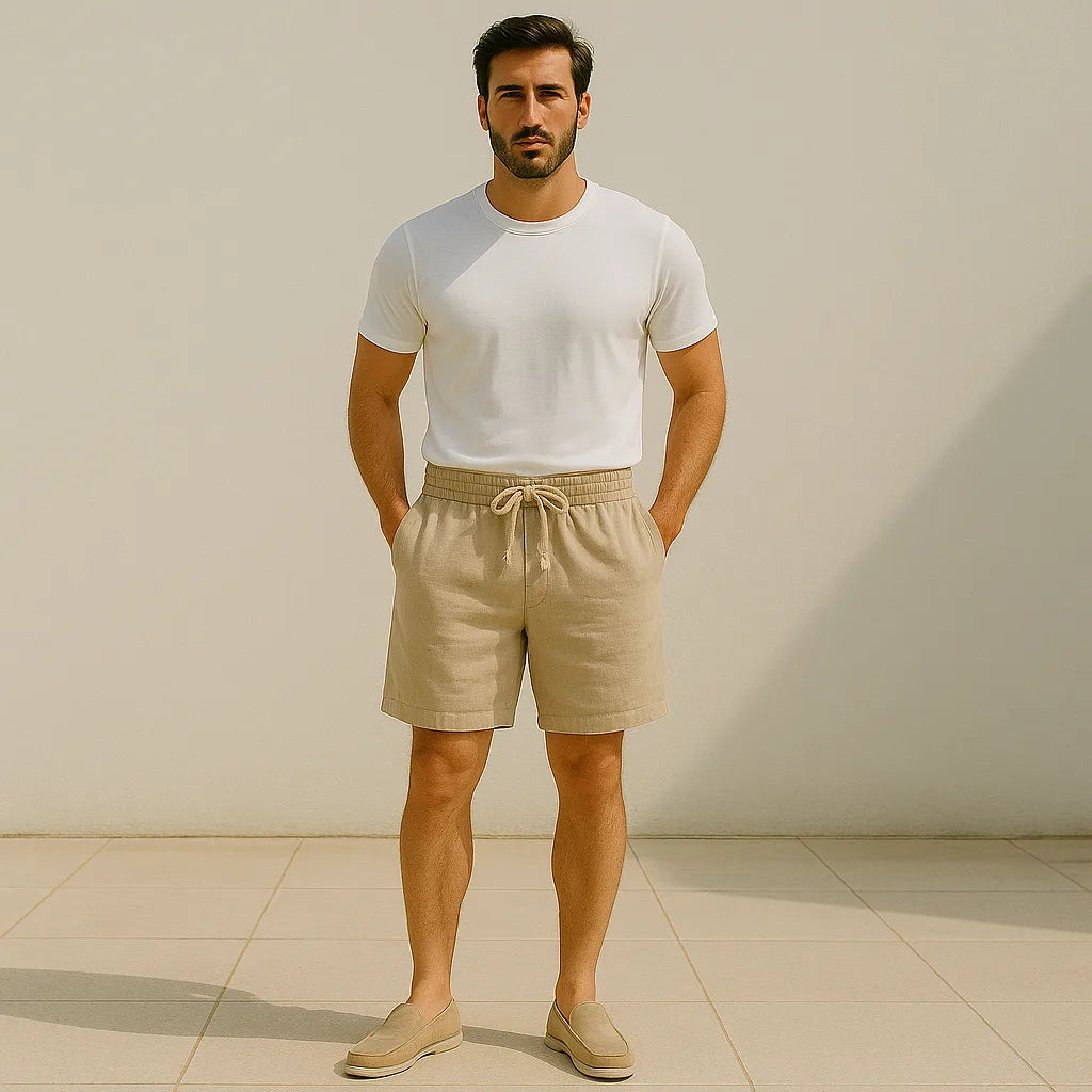 Stuart | Men's Drawstring Linen-Look Shorts for Summer