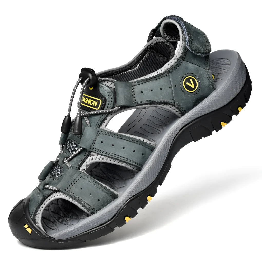 Rex | Men's Leather Fisherman Sandals with Adjustable Straps