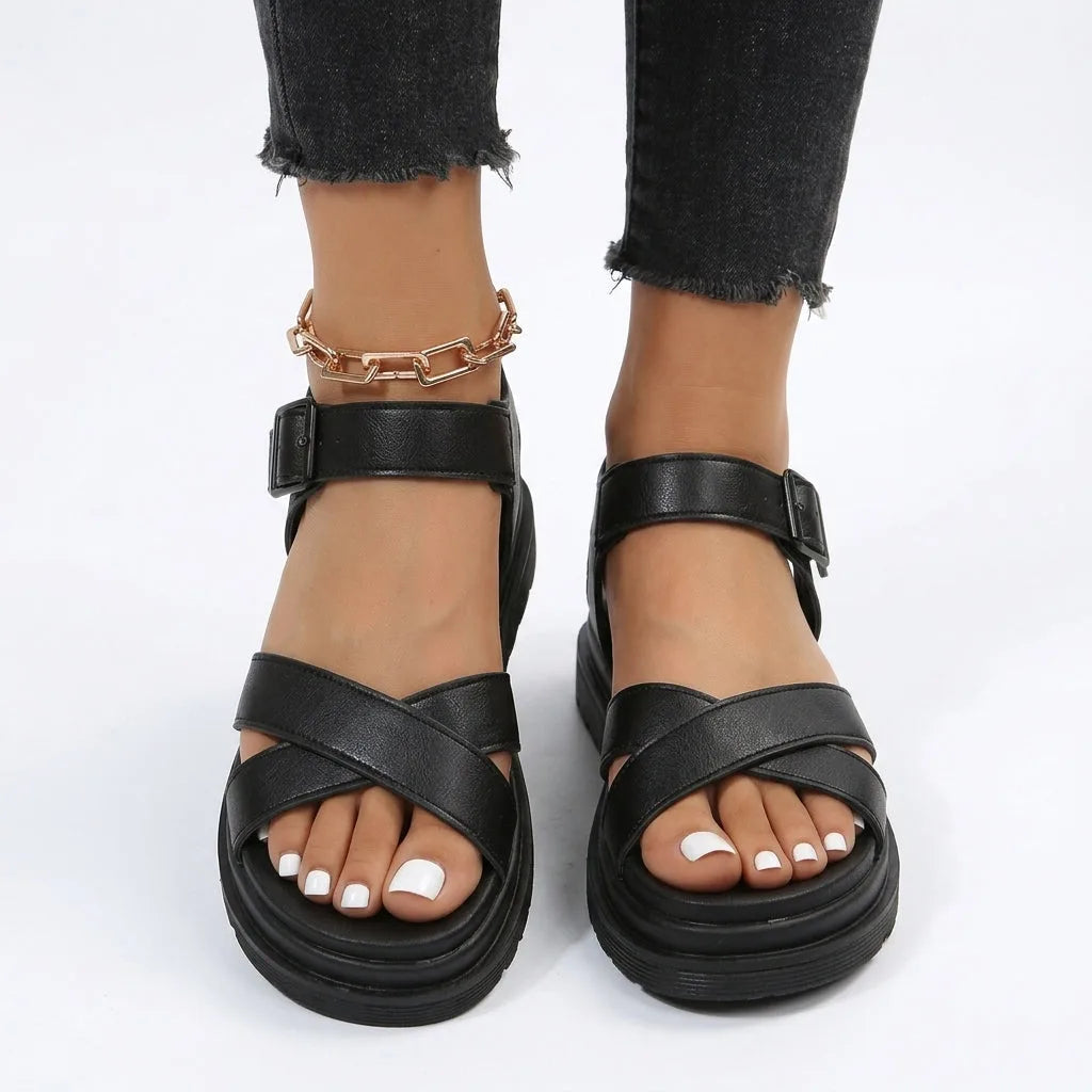 Amelia | Orthopedic Crossover Strap Platform Sandals for Women