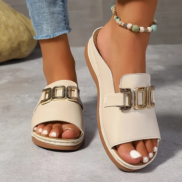 Claudia | Orthopedic Wedge Slide Sandals with Arch Support for Women