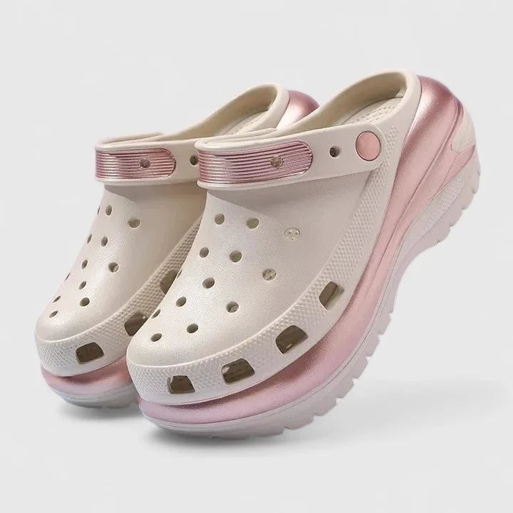 Arabella | Perforated Platform Clogs with Arch Support for Women