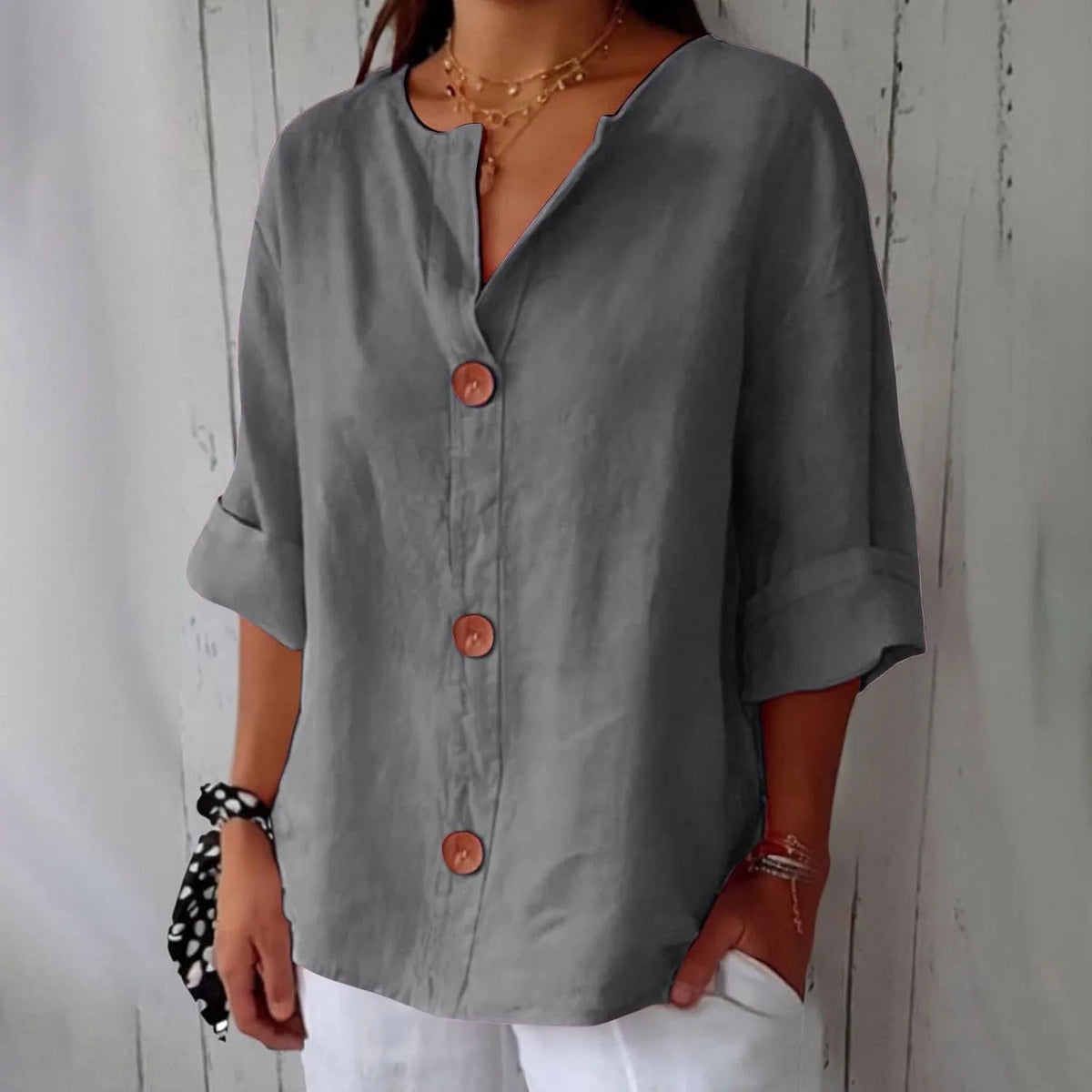 Pearl | Relaxed Button-Front Blouse for Women in Summer