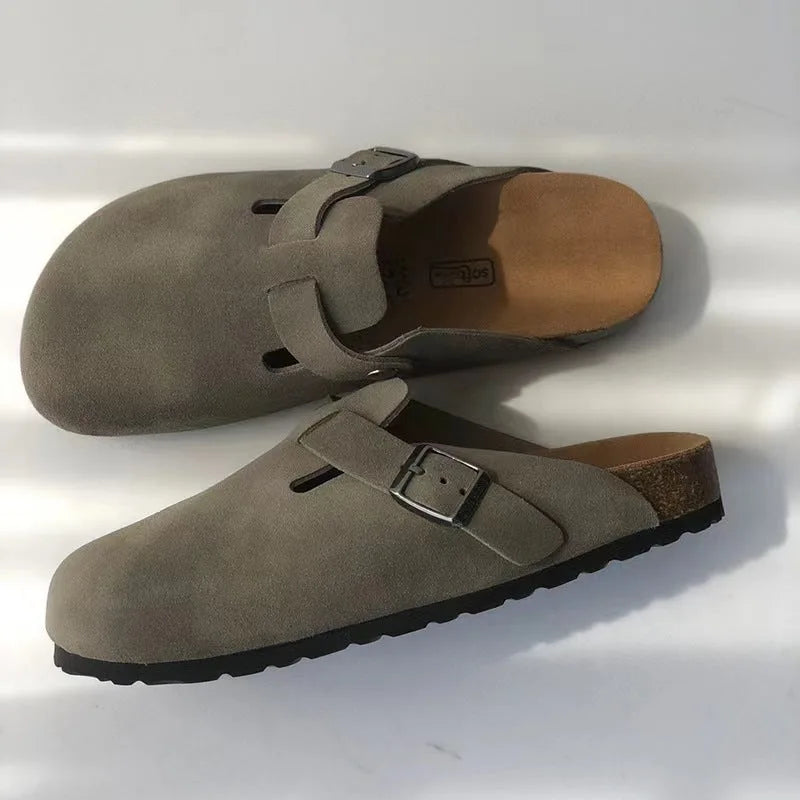 Charlotte | Comfort Suede Buckle Clog Slippers for Women