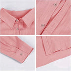Cotton Linen Button-Down Shirt for Men image 11