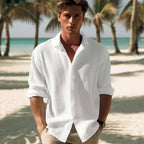 Men's Crinkled Cotton Gauze Shirt, Relaxed Fit image 11