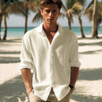 Men's Crinkled Cotton Gauze Shirt, Relaxed Fit image 12