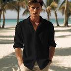 Men's Crinkled Cotton Gauze Shirt, Relaxed Fit image 13