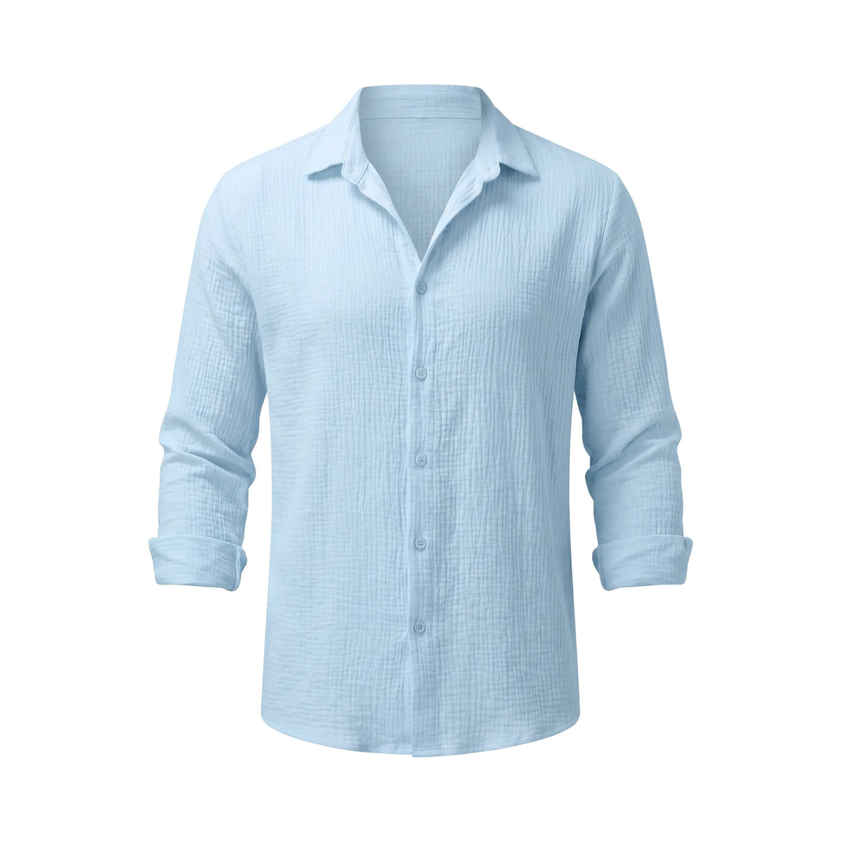 Men's Crinkled Cotton Gauze Shirt, Relaxed Fit image 14