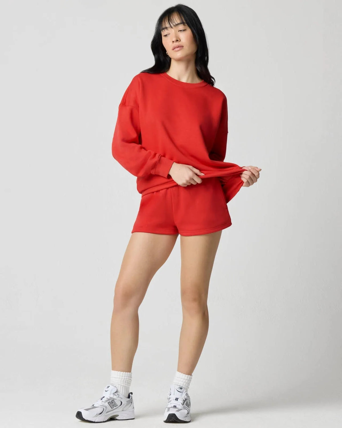 Soft Fleece Sweat Shorts for Women with Pockets image 37