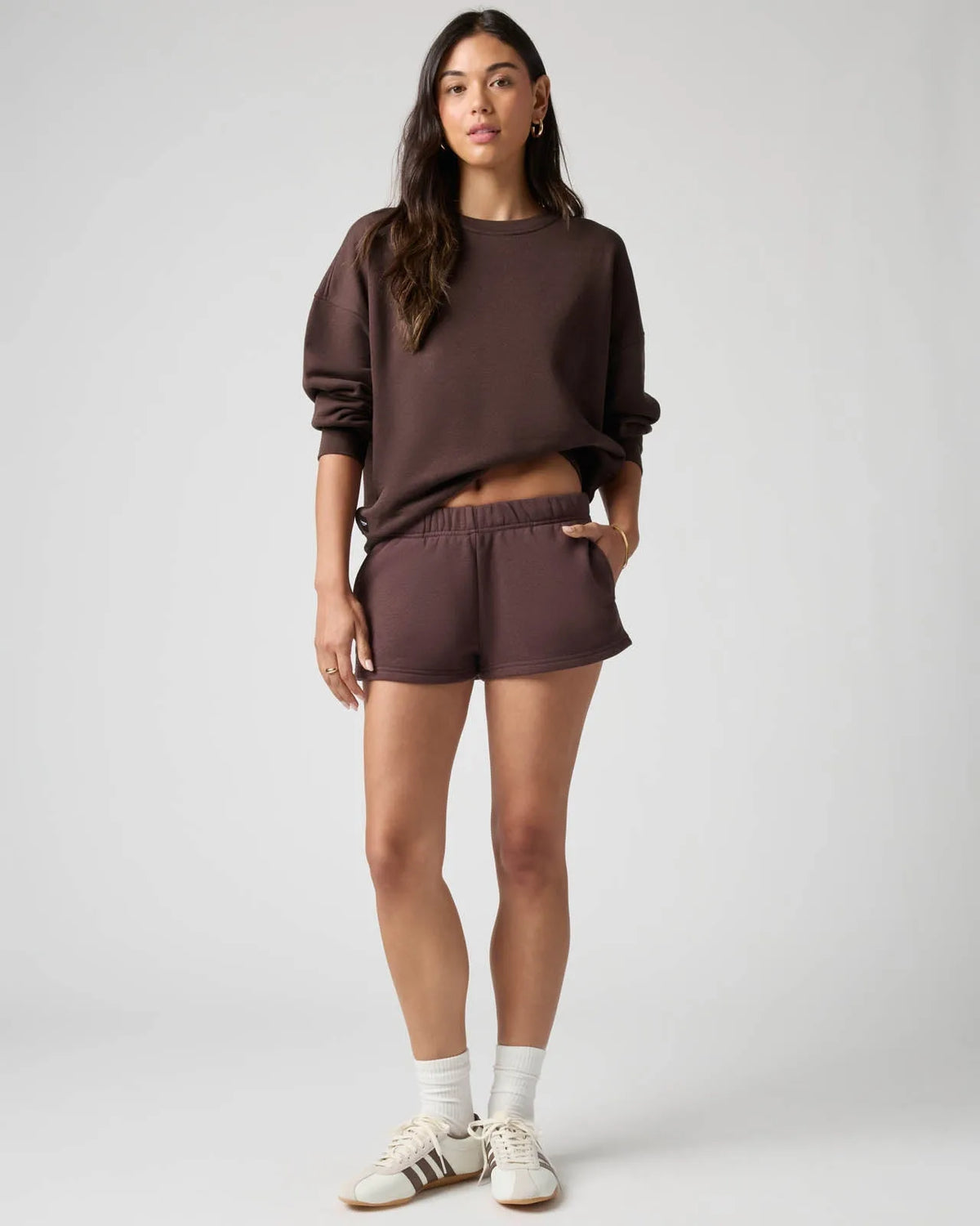 Soft Fleece Sweat Shorts for Women with Pockets image 72