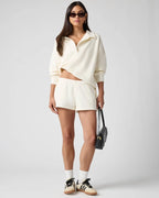 Soft Fleece Sweat Shorts for Women with Pockets image 81