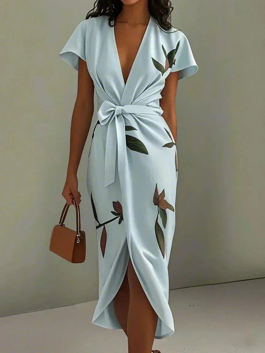 Marion | Floral Print Wrap Midi Dress for Women