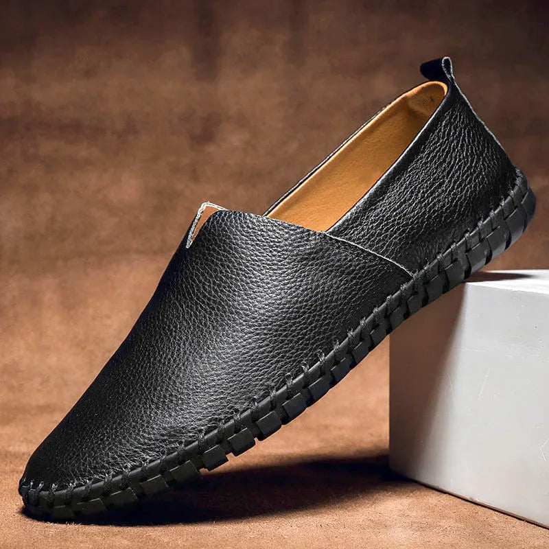 Genuine Leather Slip-On Loafers for Men with Cushioned Comfort image 11
