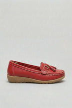 Comfort Leather Tassel Loafers with Cushioned Insole for Women image 12