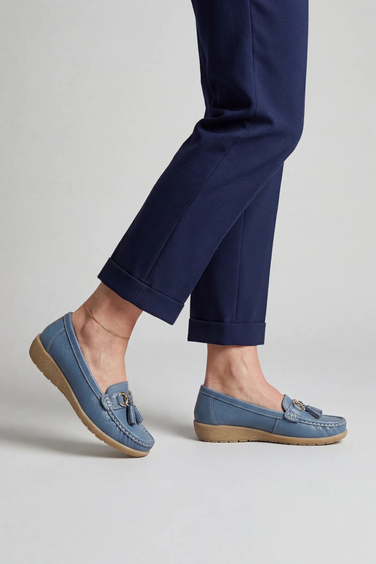 Freda | Comfort Leather Tassel Loafers with Cushioned Insole for Women