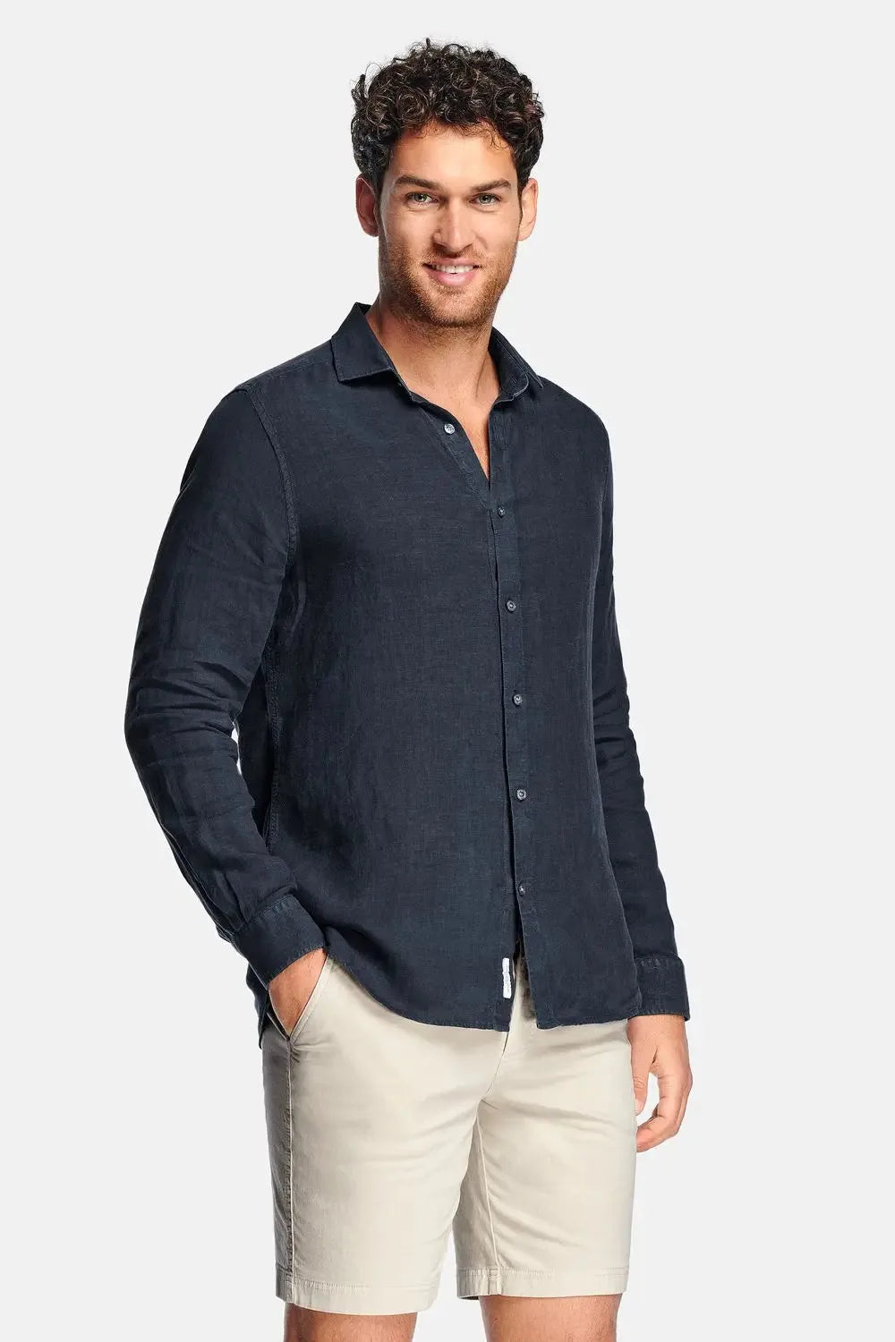 Men's Linen Regular-Fit Long Sleeve Shirt image 14