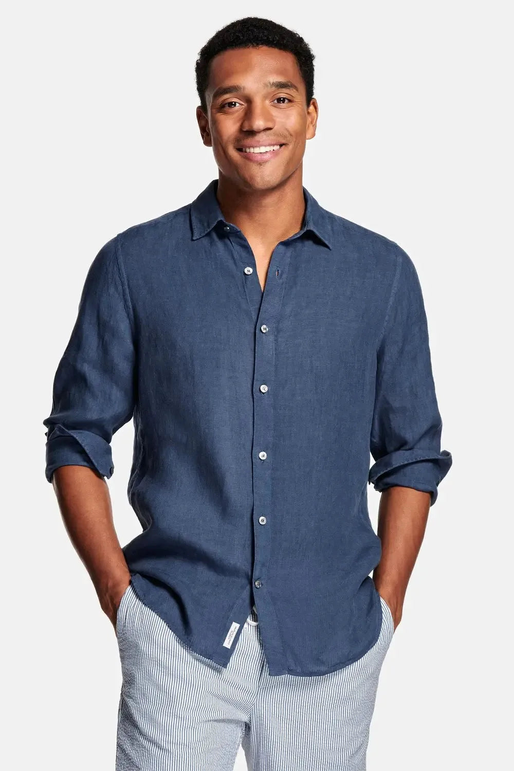 Men's Linen Regular-Fit Long Sleeve Shirt image 18