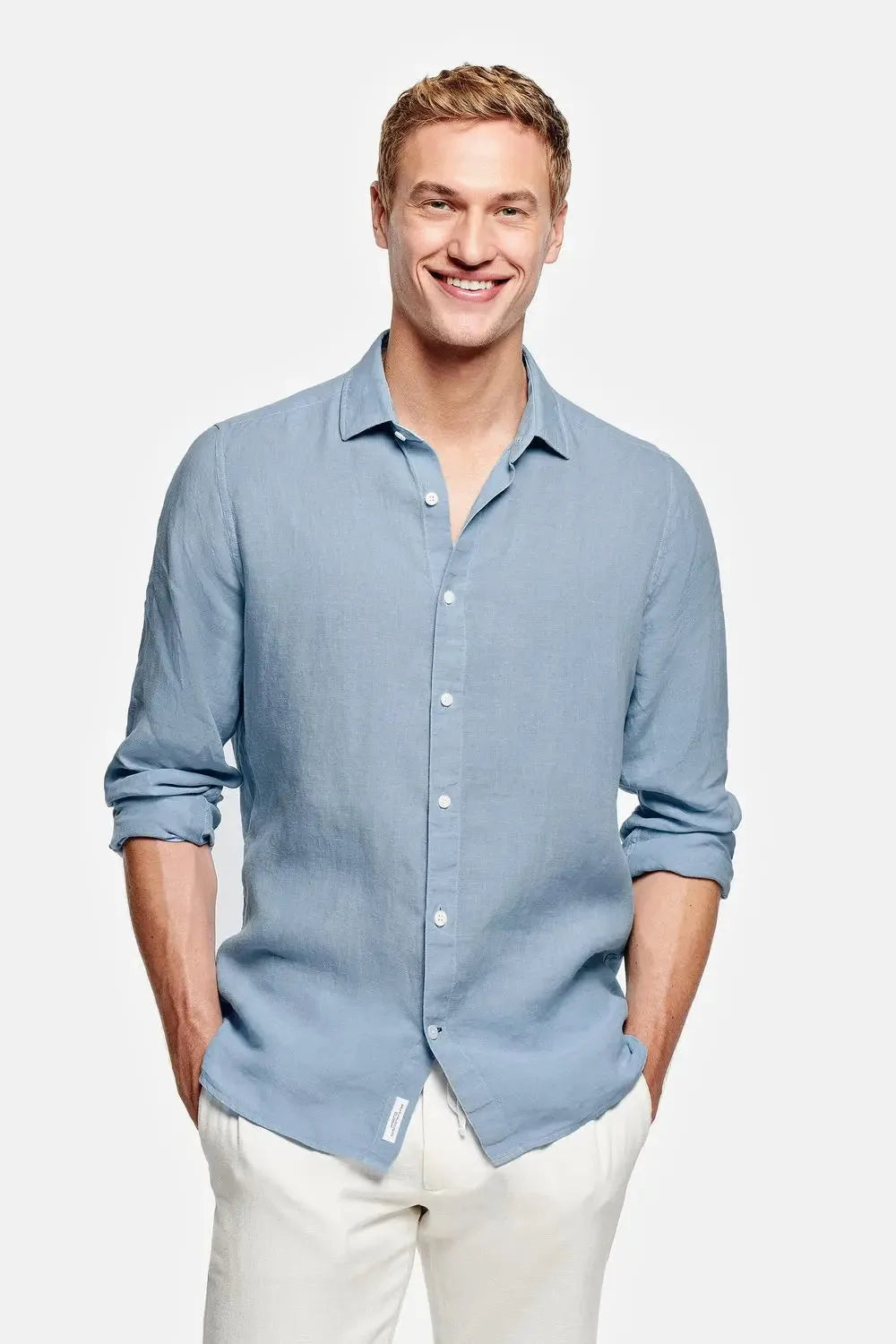 Men's Linen Regular-Fit Long Sleeve Shirt image 31
