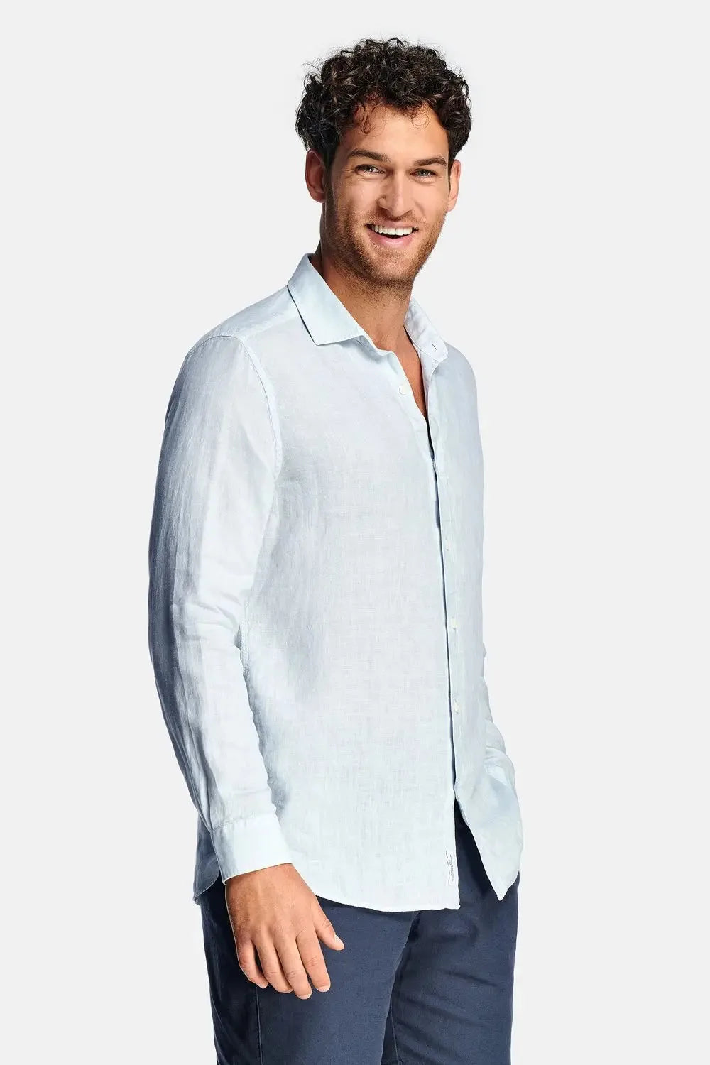 Men's Linen Regular-Fit Long Sleeve Shirt image 37