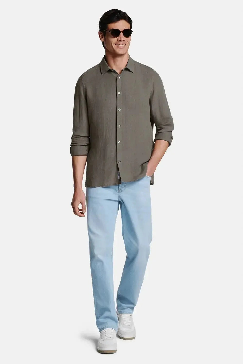 Men's Linen Regular-Fit Long Sleeve Shirt image 42