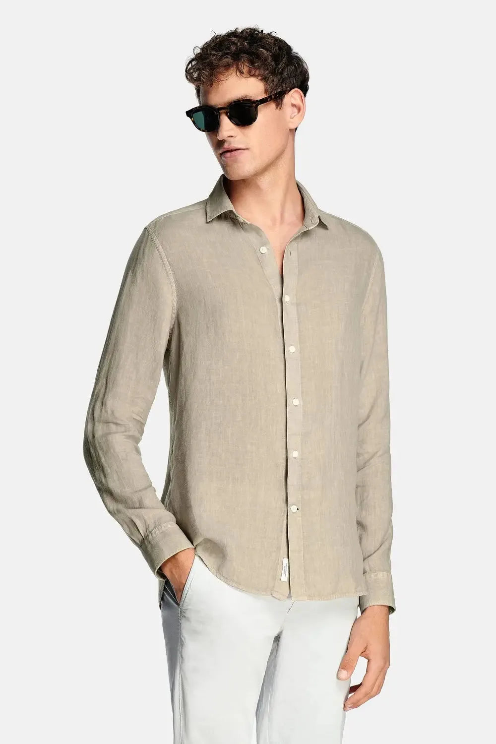 Men's Linen Regular-Fit Long Sleeve Shirt image 43