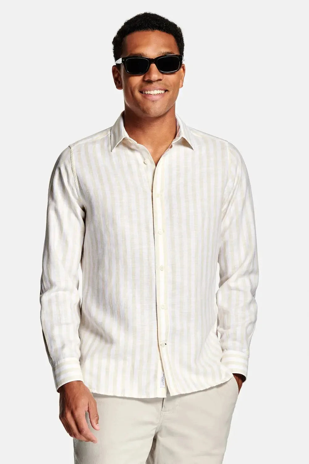 Men's Linen Regular-Fit Long Sleeve Shirt image 47