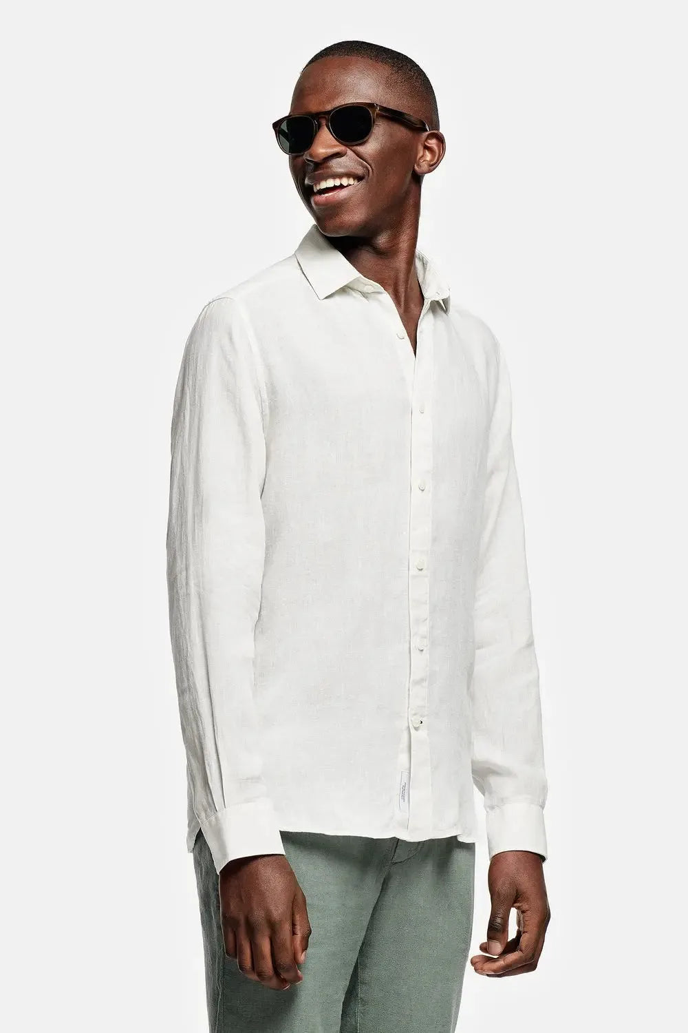 Men's Linen Regular-Fit Long Sleeve Shirt image 50