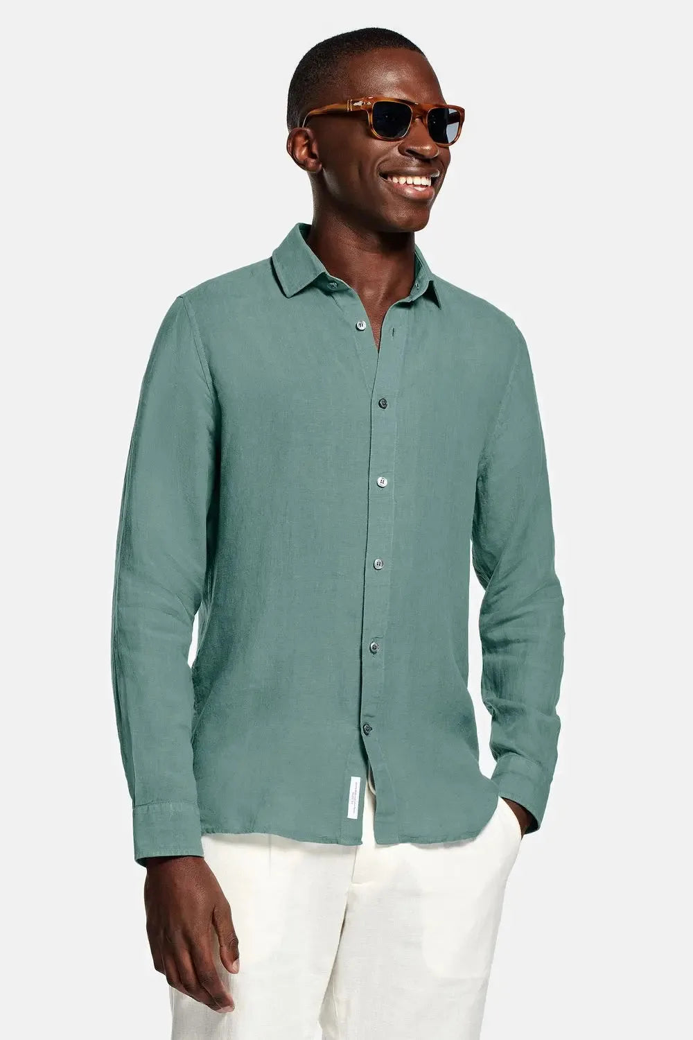 Men's Linen Regular-Fit Long Sleeve Shirt image 58