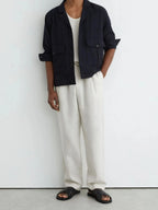 Relaxed-Fit Linen Drawstring Trousers for Men image 17