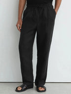 Relaxed-Fit Linen Drawstring Trousers for Men image 25
