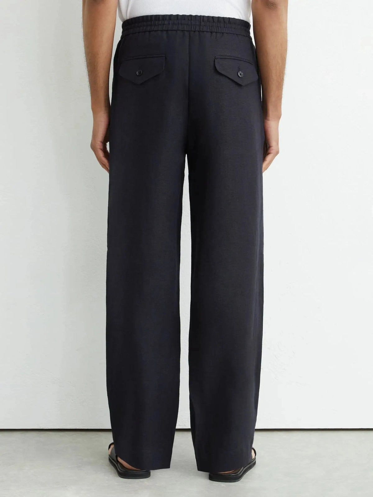 Relaxed-Fit Linen Drawstring Trousers for Men image 9
