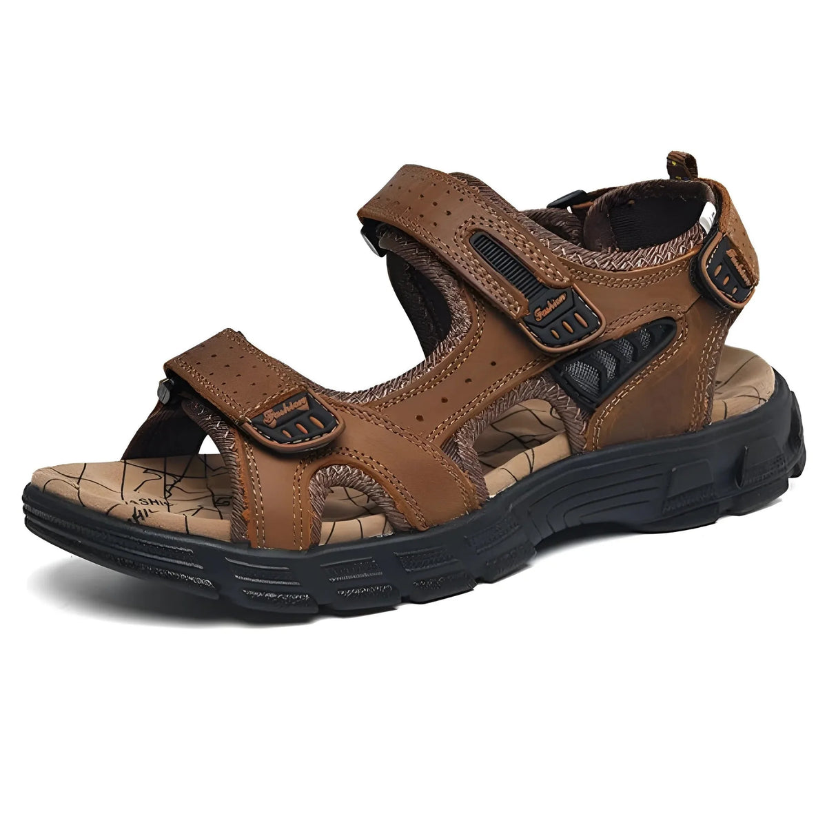Alan | Men's Adjustable Leather Sandals with Cushioned Sole