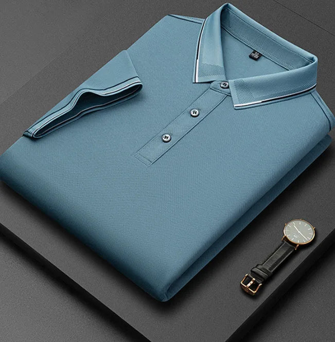 Men's Cotton Polo Shirt with Tipped Collar image 11