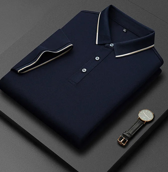 Men's Cotton Polo Shirt with Tipped Collar image 13