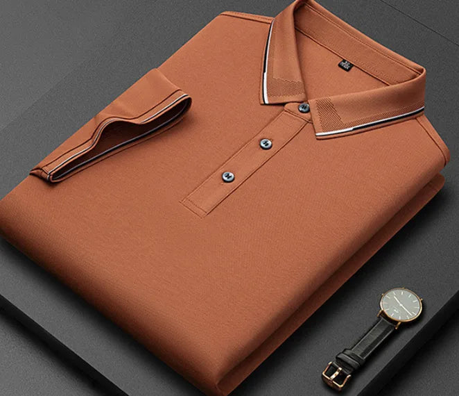 Men's Cotton Polo Shirt with Tipped Collar image 15
