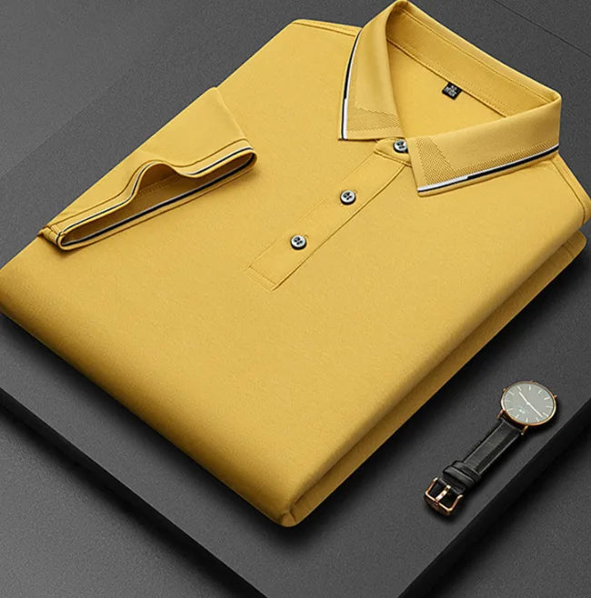 Men's Cotton Polo Shirt with Tipped Collar image 17