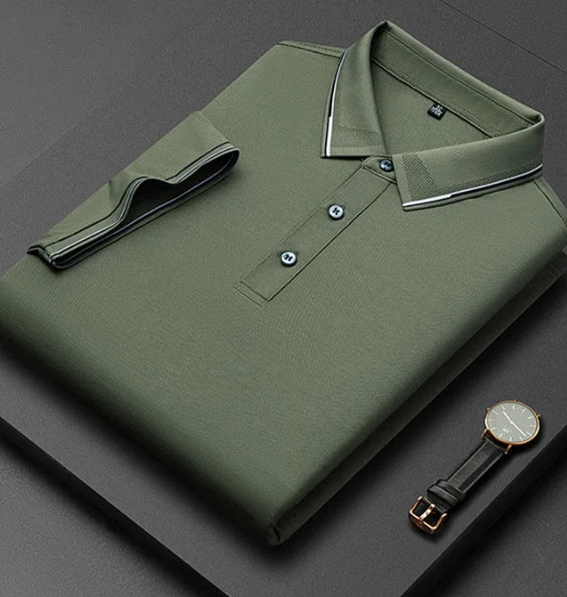 Men's Cotton Polo Shirt with Tipped Collar image 19