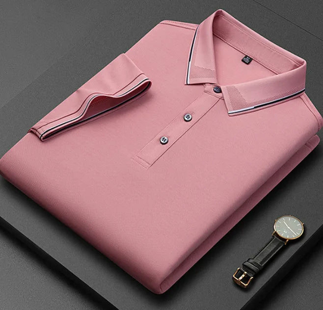 Men's Cotton Polo Shirt with Tipped Collar image 21