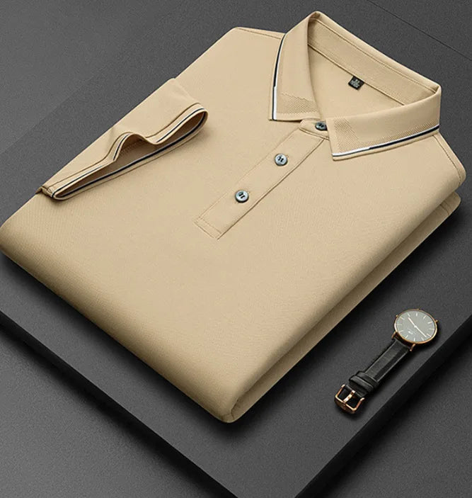 Men's Cotton Polo Shirt with Tipped Collar image 9