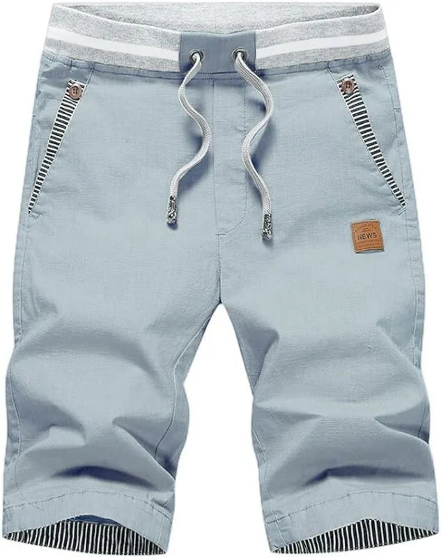 Men's Knee-Length Drawstring Cotton Shorts image 14