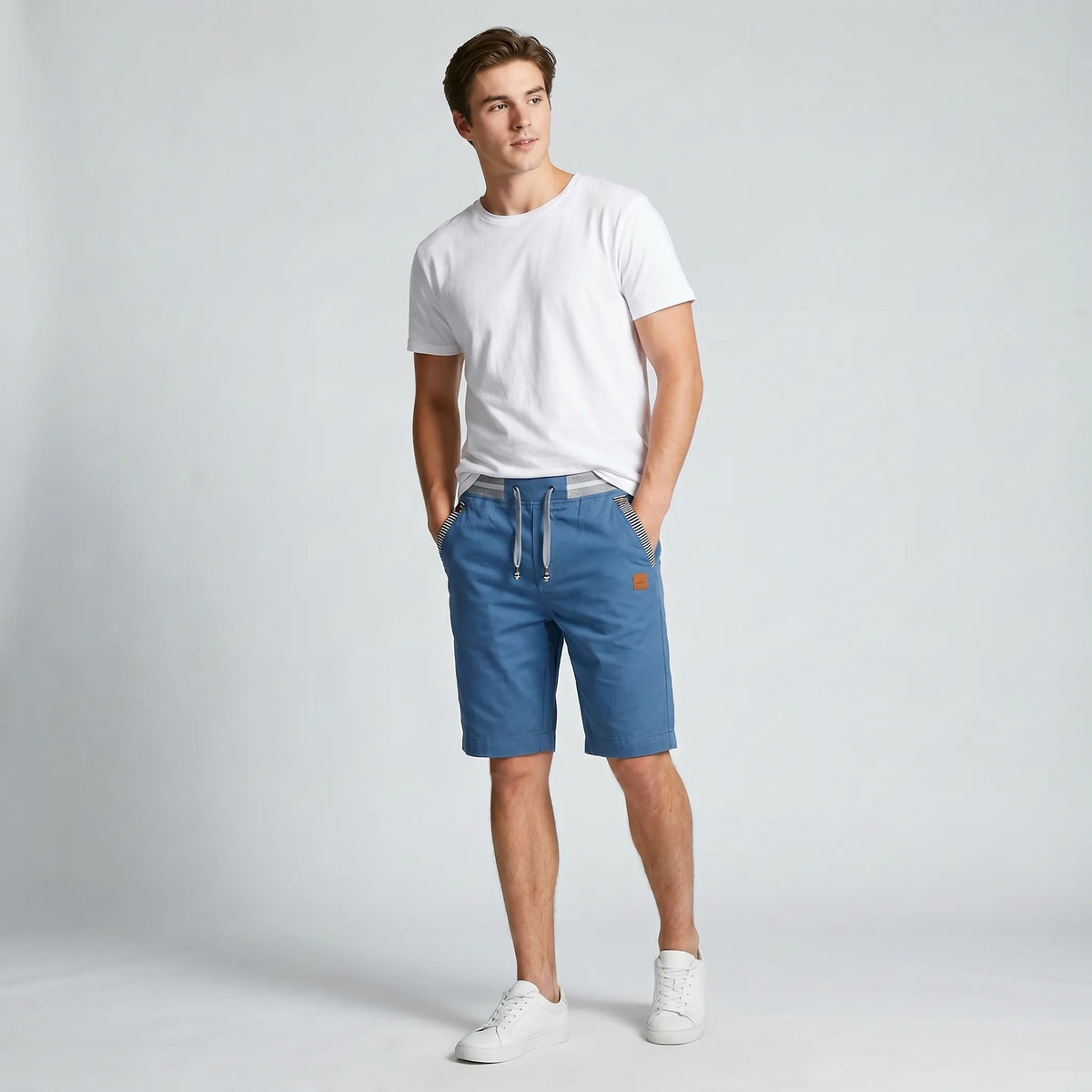 Andrew | Men's Knee-Length Drawstring Cotton Shorts