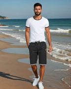 Men's Knee-Length Drawstring Cotton Shorts image 20