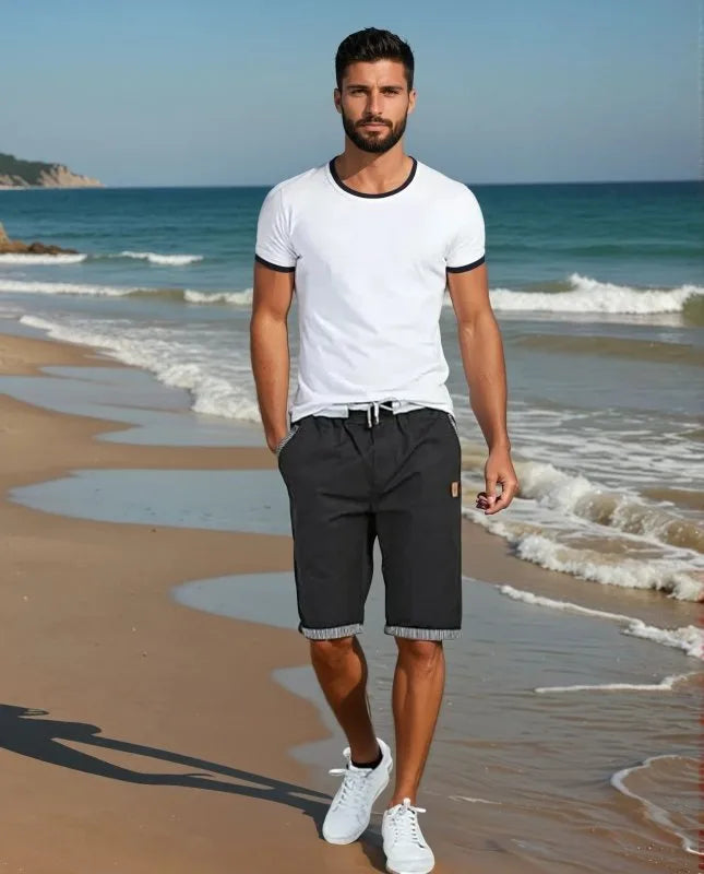 Men's Knee-Length Drawstring Cotton Shorts image 20