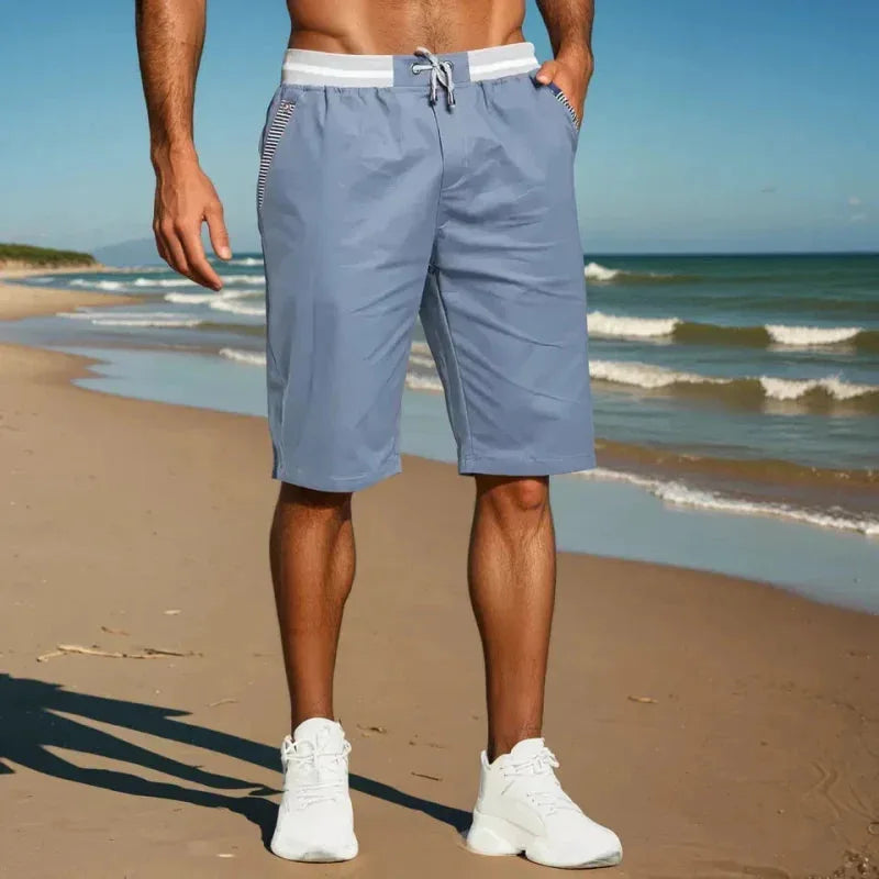 Men's Knee-Length Drawstring Cotton Shorts image 23