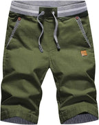 Men's Knee-Length Drawstring Cotton Shorts image 27