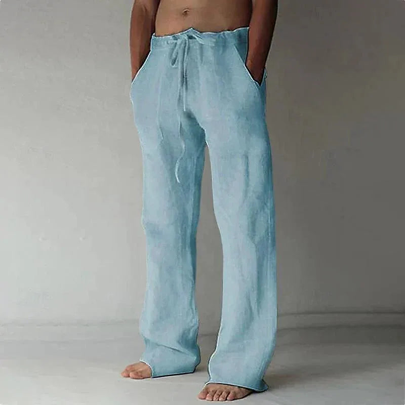 Close-up of the drawstring waistband detail showing the tie closure and relaxed elastic fit