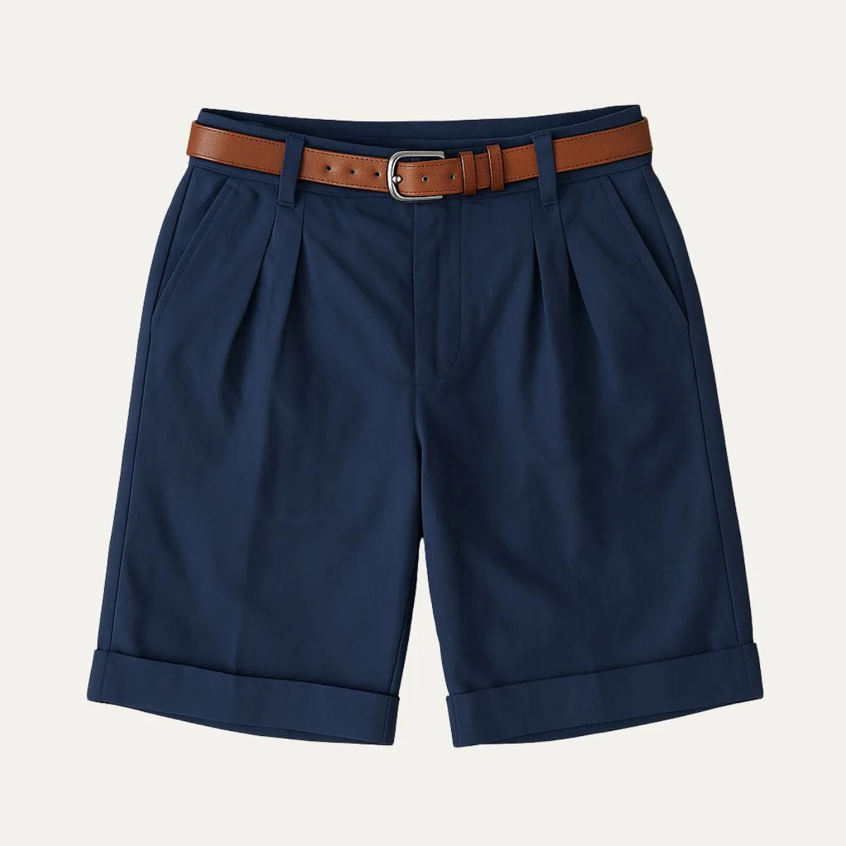 Close-up of a coordinating product image showing shorts styling details against a plain backdrop