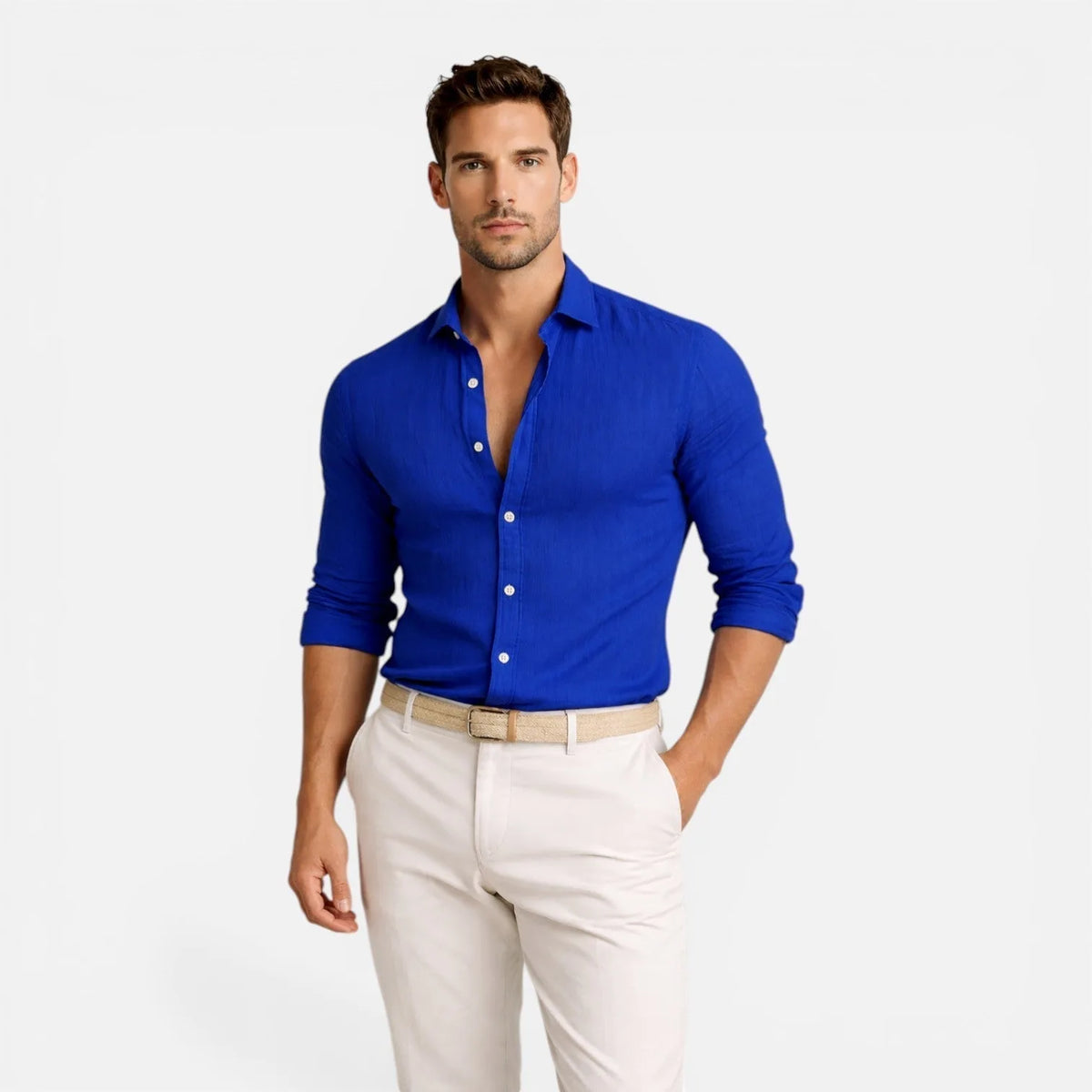 Men's Slim Fit Linen Cotton Shirt image 10